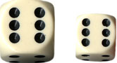 Dice - Opaque: 16mm D6 Ivory with Black (Set of 12) by Chessex Manufacturing