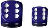 Dice - Opaque: 16mm D6 Purple with White (Set of 12) by Chessex Manufacturing 
