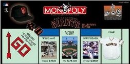 San Francisco Giants Baseball Collector's Edition Monopoly Board Game by USAopoly / Hasbro