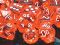 Dice - Translucent: Poly Orange With White (Set of 7) by Chessex Manufacturing 