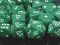 Dice - Opaque: Poly Set Green With White (Set of of 7) by Chessex Manufacturing