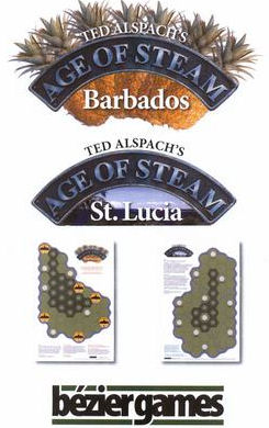 Age of Steam Expansion - Barbados / St. Lucia by Bezier Games