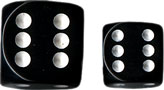 Dice - Opaque: 12mm D6 Black with White (Set of 36) by Chessex Manufacturing