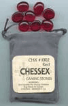 Glass Stones - Red (Approximately 40 with grey velour bag) by Chessex Manufacturing