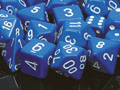 Dice - Opaque: Poly Set Blue With White (Set of 7) by Chessex Manufacturing