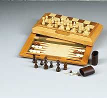Chess, Checkers, & Backgammon Combo Wood Set by Fame (U.S.A.) Products, Inc.