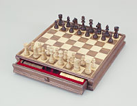 Chess and Checkers Set in Wood Box with Drawer by Fame (U.S.A.) Products, Inc.