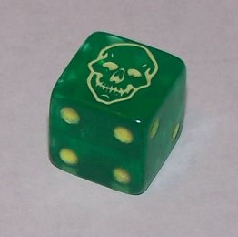 Death Dice - Lightning Green with Yellow by Flying Buffalo Inc.