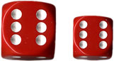 Dice - Opaque: 12mm D6 Red with White (Set of 36) by Chessex Manufacturing