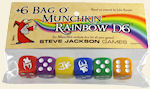Plus 6 / D6 Bag o' Munchkin Rainbow Dice by Steve Jackson Games