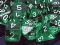 Dice - Translucent: Poly Green With White (Set of 7) by Chessex Manufacturing 
